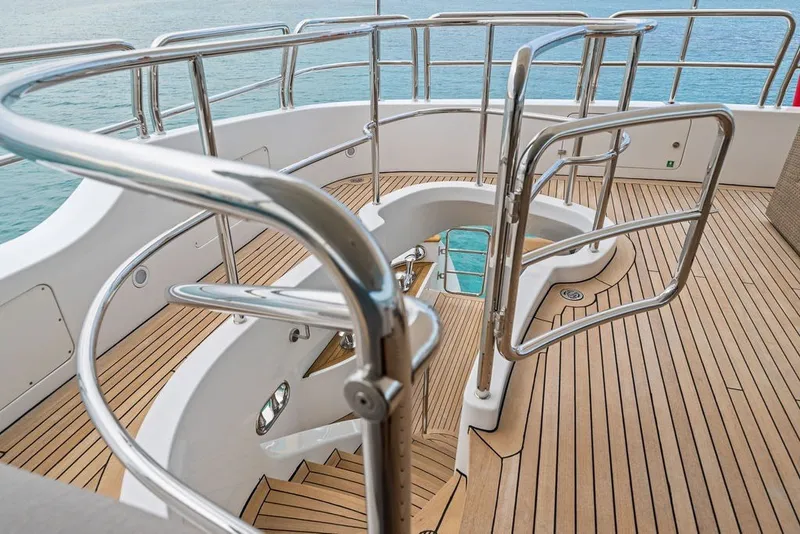 Slide: The Image of Luxurious teak deck and staircase on 2007 Benetti 120 Classic yacht. - 33