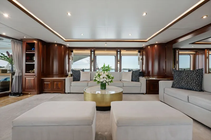 Slide: The Image of Luxurious interior of a 2007 Benetti 120 Classic yacht with elegant furnishings and decor. - 57