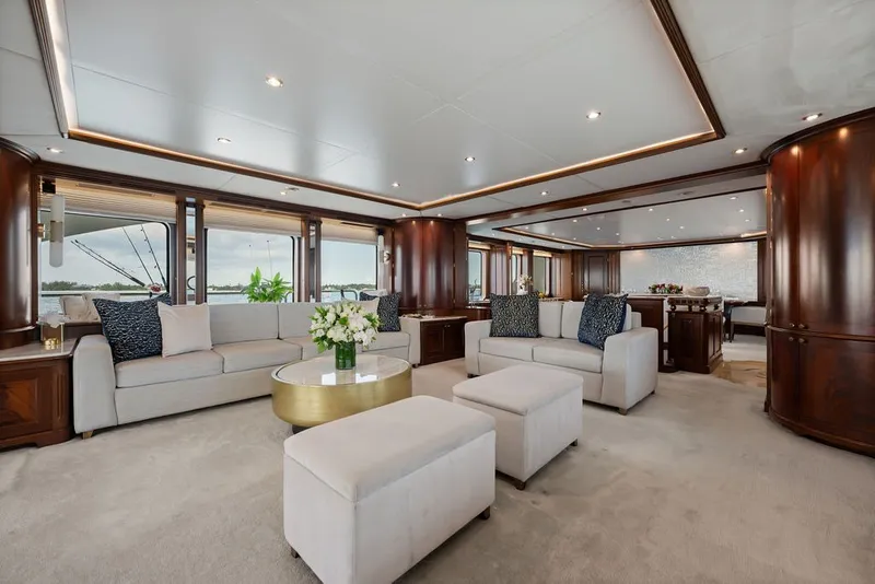 Slide: The Image of Luxurious interior of 2007 Benetti 120 Classic yacht with elegant seating and decor. - 56