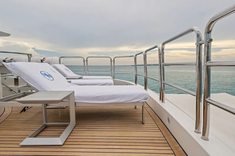Slide: The Image of Sun loungers on the deck of a 2007 Benetti 120 Classic yacht. - 52