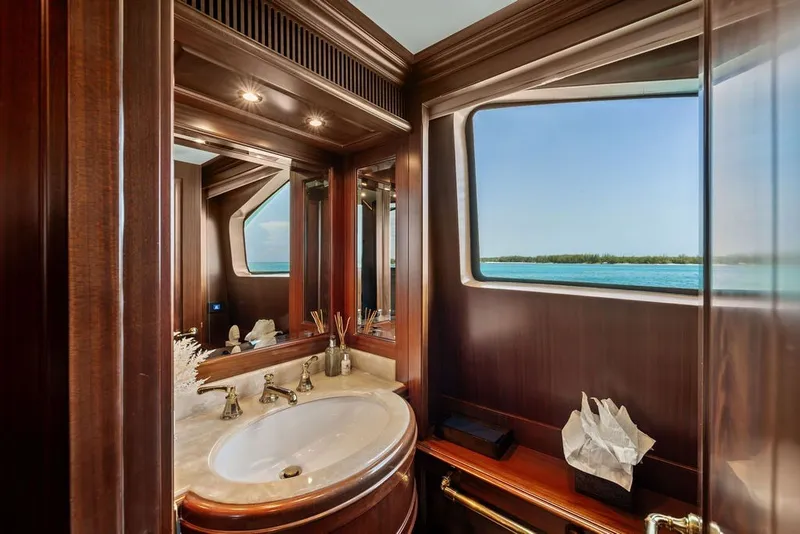 Slide: The Image of Luxurious bathroom on 2007 Benetti 120 Classic yacht with ocean view. - 92