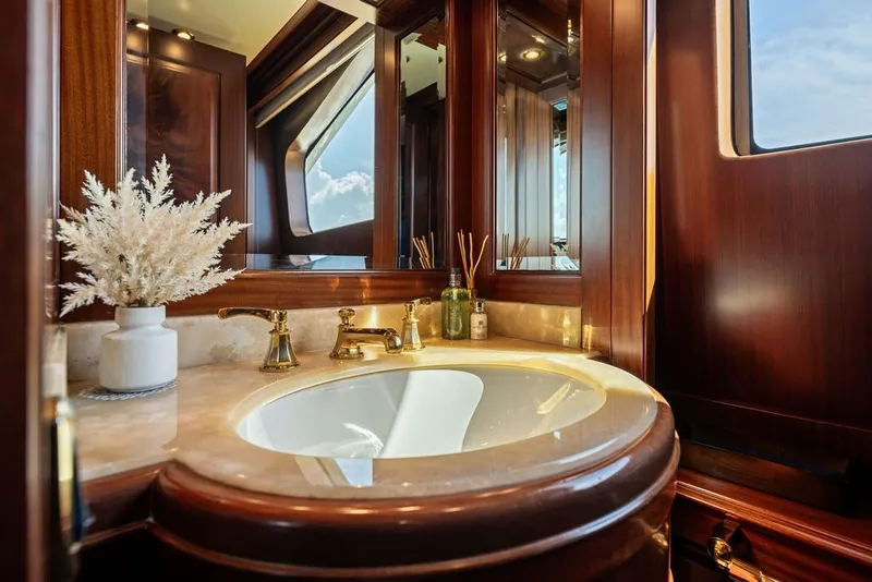 Slide: The Image of Luxurious bathroom on 2007 Benetti 120 Classic yacht with elegant fixtures and decor. - 93