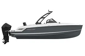 Slide: The Image of Manufacturer Provided Image: 2027 Monterey Elite 23 OB boat, sleek design, side view, outboard motor. - 8