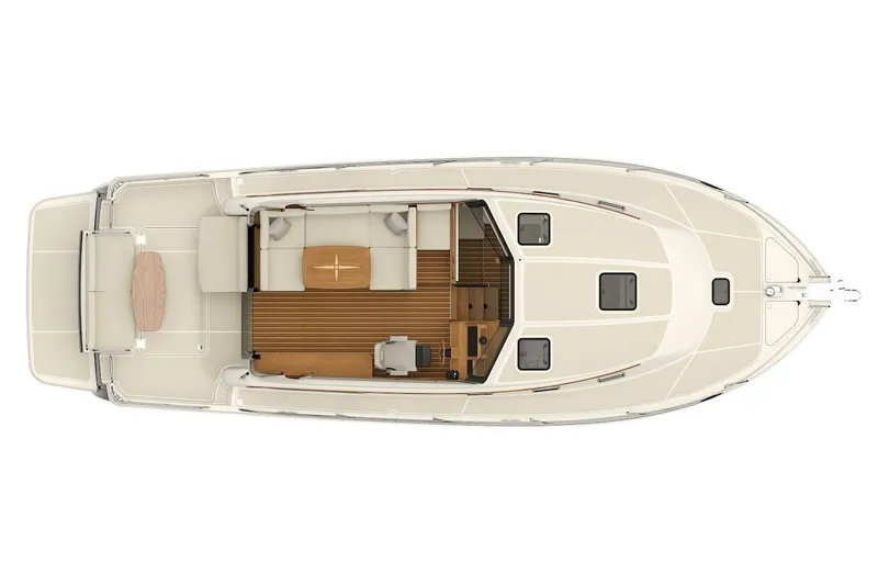 Slide: The Image of Manufacturer Provided Image: Top view of 2027 Sabre 38 Salon Express yacht with spacious deck layout. - 19
