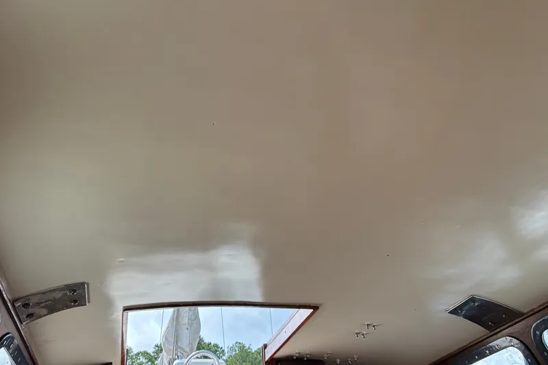 Slide: The Image of Interior ceiling view of a 1966 Hinckley Bermuda 40 MKIII sailboat cabin. - 53