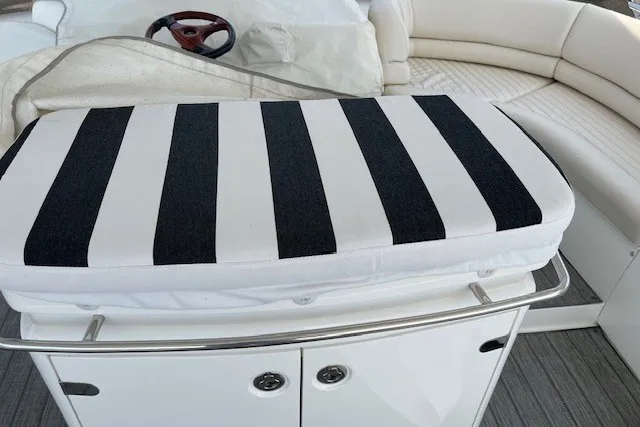 Slide: The Image of Striped cushion on 2007 Princess 67 Flybridge Motor Yacht's seating area. - 22