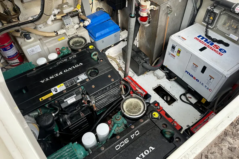 Slide: The Image of Engine room of a 2015 Azimut Atlantis 38 with Volvo Penta engines and Mase generator. - 13