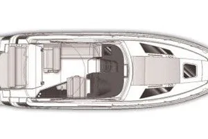Slide: The Image of Top view layout of a 2015 Regal 35 Sport Coupe yacht. - 27
