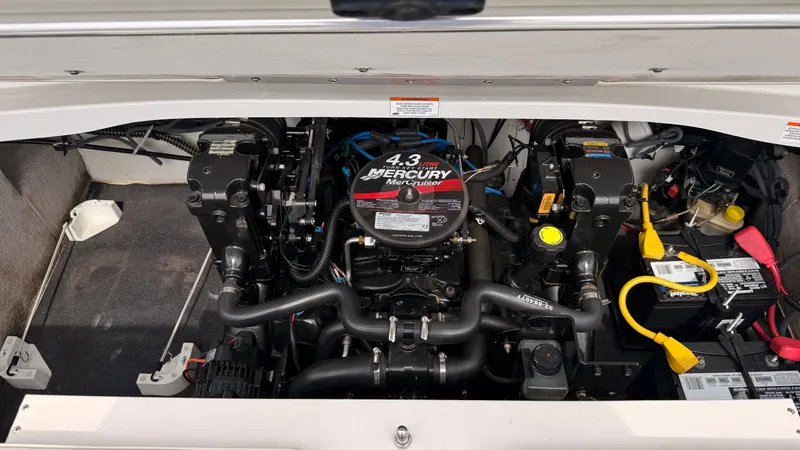 Slide: The Image of Engine compartment of a 2009 Crownline 185 SS boat with a Mercury 4.3L engine. - 22