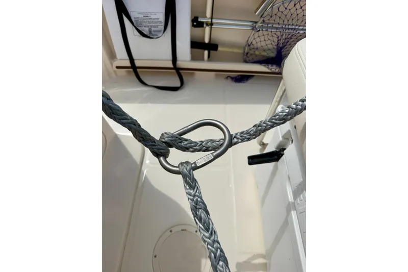 Slide: The Image of Rope secured on Grady-White Fisherman 180 boat, 2026 model, with metal ring attachment. - 27