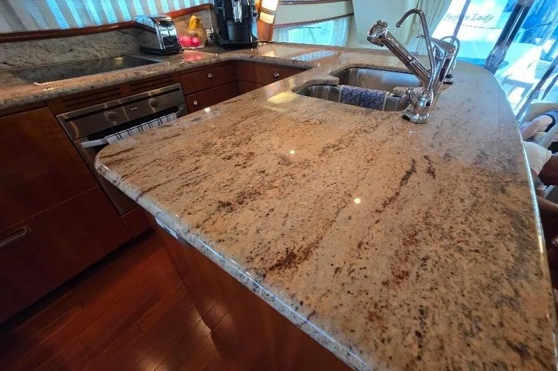 Slide: The Image of Luxurious granite countertop in 2008 Neptunus Flybridge MY yacht kitchen. - 54