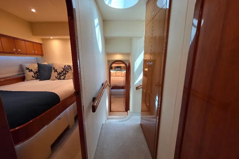Slide: The Image of Luxurious interior of 2008 Neptunus Flybridge MY yacht with cozy bedrooms and elegant wood finishes. - 111