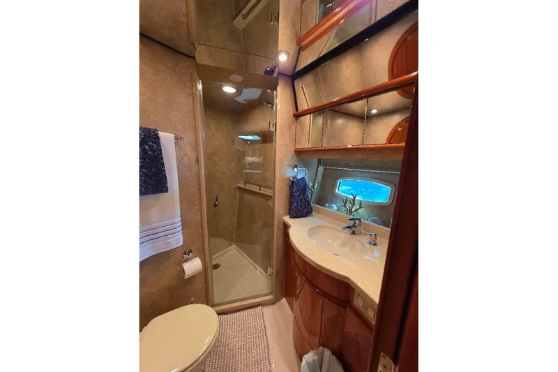 Slide: The Image of Luxurious bathroom in 2008 Neptunus Flybridge MY yacht with shower and vanity. - 126