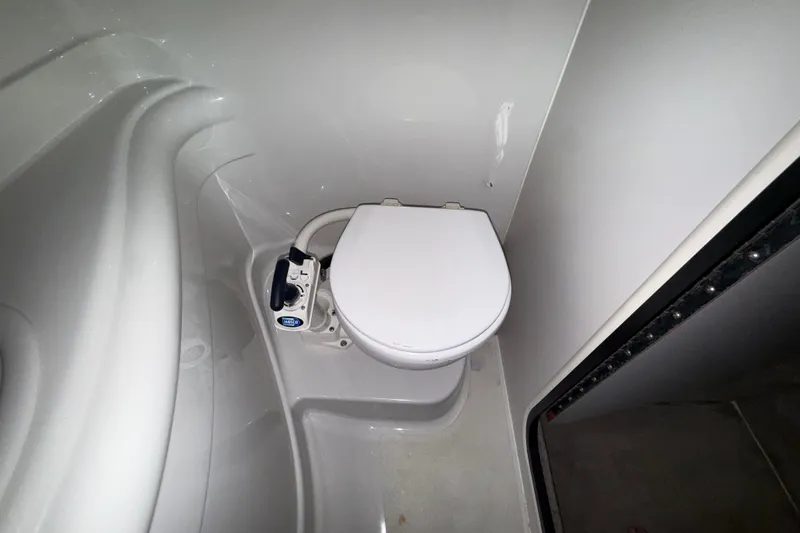 Slide: The Image of Compact marine toilet in 2005 Crownline 270 CR boat bathroom. - 46