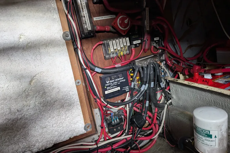 Slide: The Image of Electrical wiring and components inside a 1979 SUNYONG PS Trawler boat. - 54