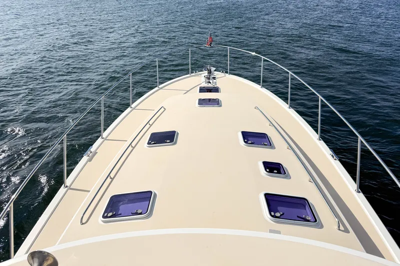 Slide: The Image of Bow view of 2017 MJM 50z yacht on open water. - 50