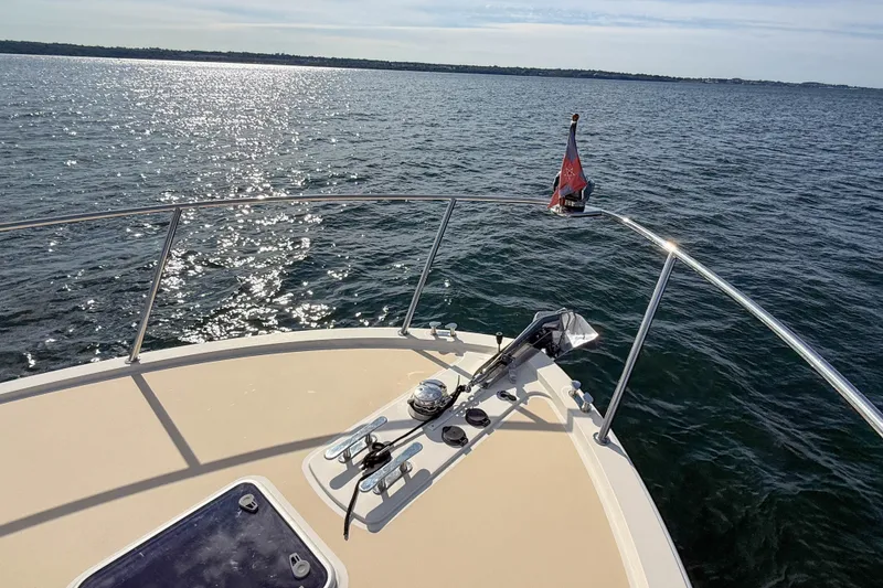 Slide: The Image of Bow view of 2017 MJM 50z yacht on open water, sunny day. - 51