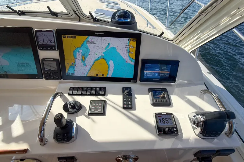 Slide: The Image of Cockpit of 2017 MJM 50z yacht with navigation and control systems. - 24