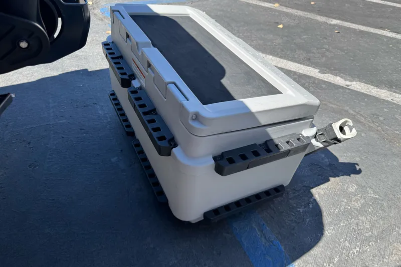 Slide: The Image of A Sea-Doo RXT-X 300 storage box on pavement, 2021 model. - 18