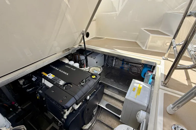 Slide: The Image of Engine compartment of 2015 Coastal Craft 45 yacht with Volvo Penta engine. - 70