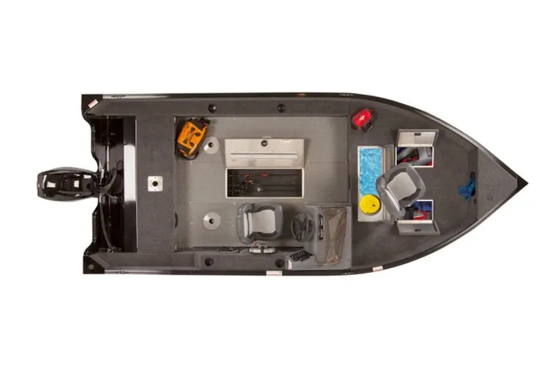 Slide: The Image of Top view of 2027 Lowe Fishing Machine 1625SC boat interior layout. - 3