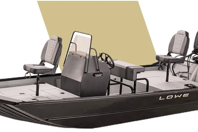 The Image of 2027 Lowe Roughneck RX1760 Pathfinder boat with seating and steering console. - 1