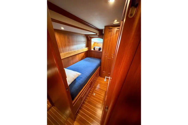 Slide: The Image of Luxurious wooden cabin interior of 2003 Grand Banks 64 Aleutian RP yacht. - 59