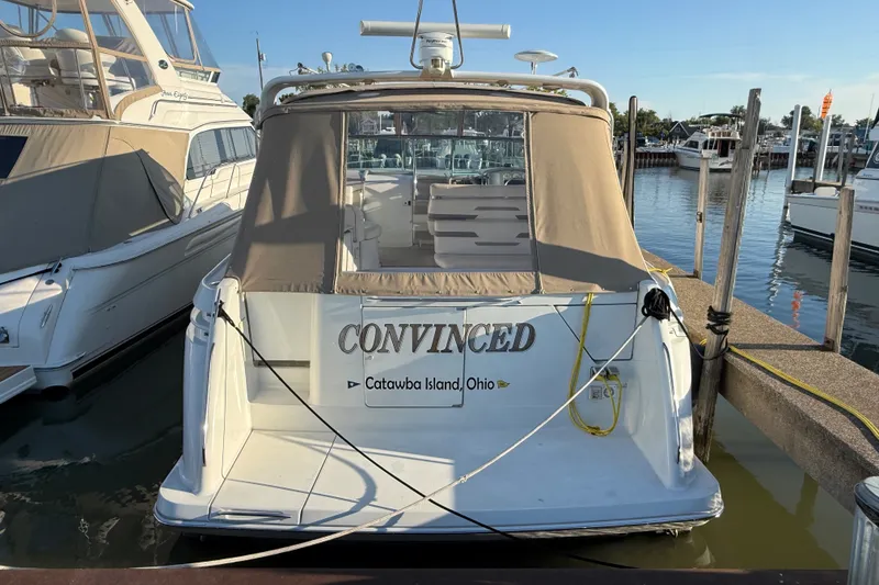 Slide: The Image of 2000 Formula 41 Performance Cruiser docked at Catawba Island, Ohio marina. - 2