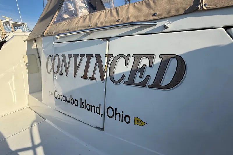 Slide: The Image of 2000 Formula 41 Performance Cruiser named "Convinced" docked at Catawba Island, Ohio. - 7