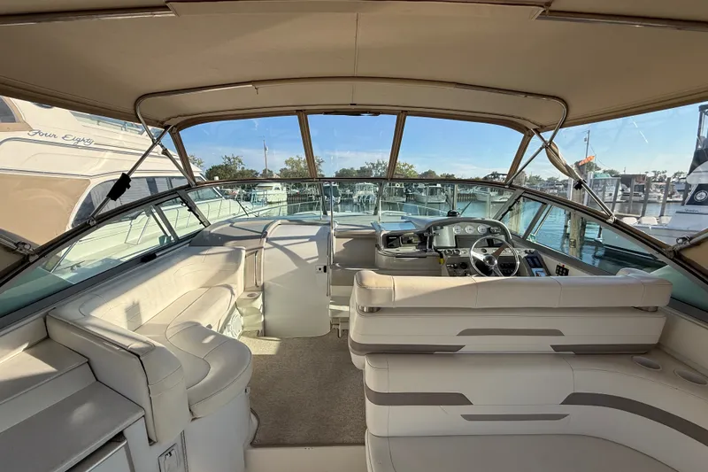 Slide: The Image of Interior view of a 2000 Formula 41 Performance Cruiser yacht at a marina. - 15