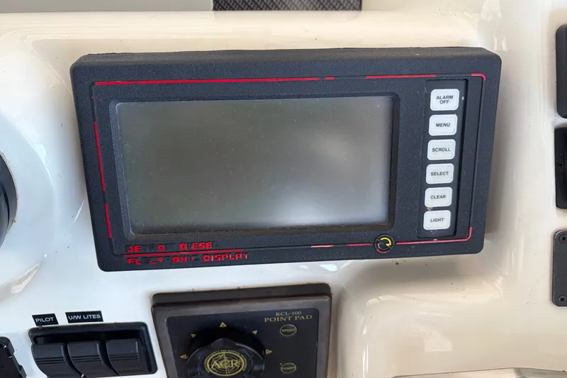 Slide: The Image of Control panel of a 1997 Sunseeker Camargue 51 yacht with electronic display. - 20