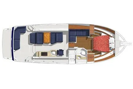 Slide: The Image of Manufacturer Provided Image: Top view layout of a 2016 Back Cove 34 boat model. - 44