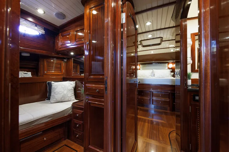 Slide: The Image of Luxurious interior of 2010 Vicem 64 yacht with polished wood and elegant furnishings. - 76