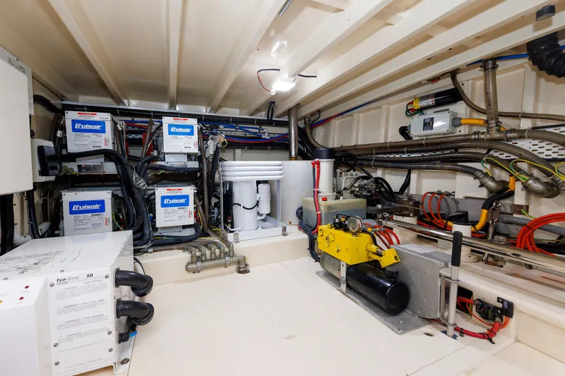Slide: The Image of Engine room of 2010 Vicem 64 yacht with mechanical and electrical systems. - 103