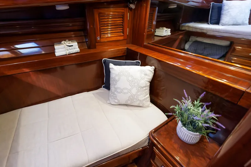Slide: The Image of Luxurious interior of 2010 Vicem 64 yacht with elegant wood finish and cozy seating area. - 85