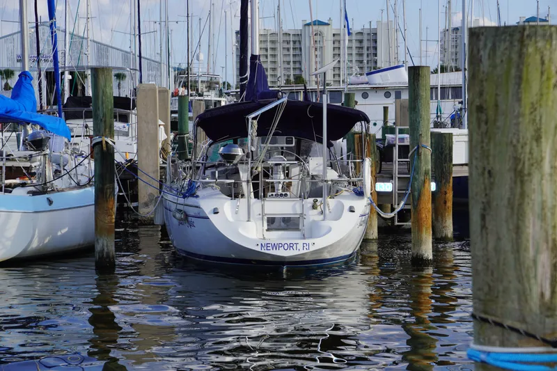Slide: The Image of Catalina 36 MkII sailboat docked at marina, Newport, RI, 2000 model. - 5