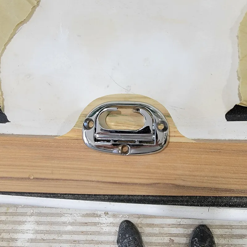 Slide: The Image of Chrome handle on wooden surface, Custom M27 model, 2023. - 19