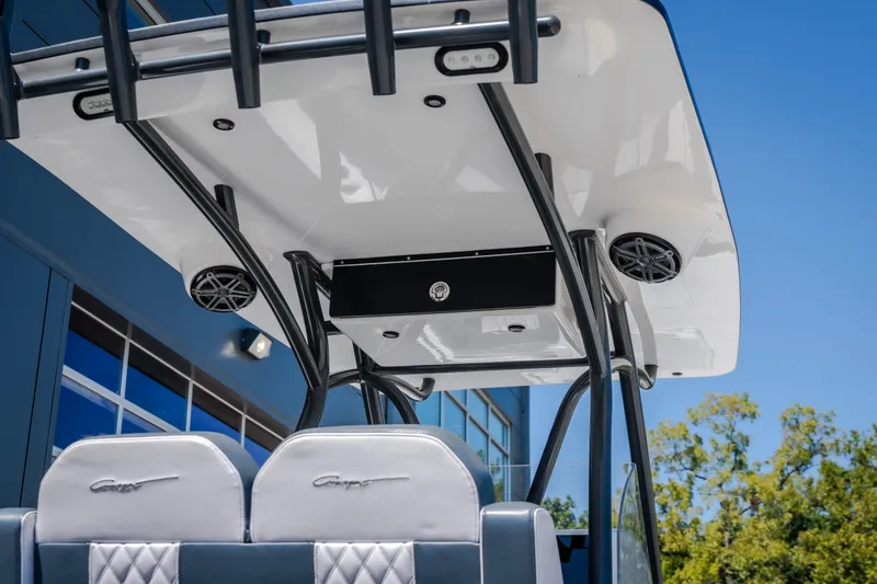 Slide: The Image of 2019 Concept 36' Cuddy Cabin boat with sleek design and modern features. - 42