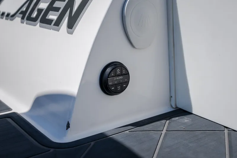 Slide: The Image of Control panel on 2019 Concept 36' Cuddy Cabin boat, featuring sleek design and modern technology. - 11