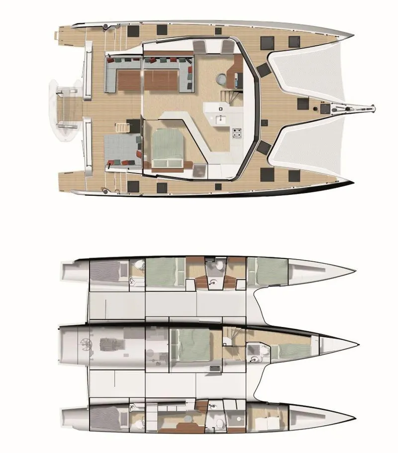 Slide: The Image of Floor plan of 2025 NEEL 52 trimaran, showcasing interior layout and design features. - 24