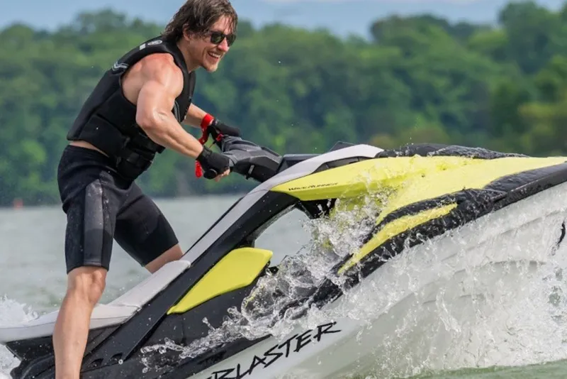 Slide: The Image of Person riding 2027 Yamaha WaveRunner JetBlaster on water, wearing a life vest. - 3
