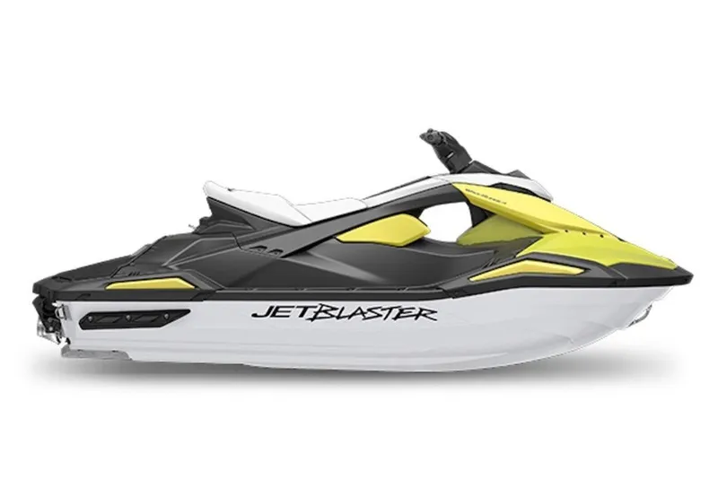 Slide: The Image of 2027 Yamaha WaveRunner JetBlaster in black and yellow, side view. - 5