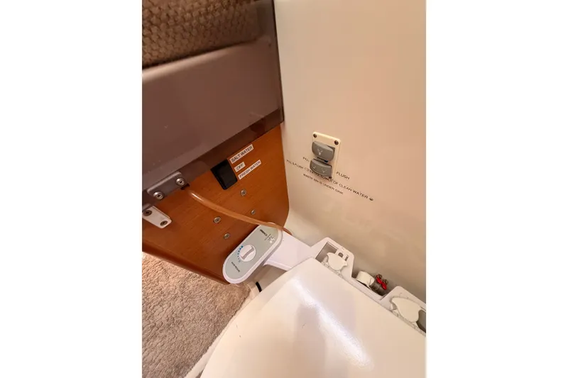 Slide: The Image of Interior of 2014 Jeanneau Sun Odyssey 509 yacht showing bathroom controls and fixtures. - 64