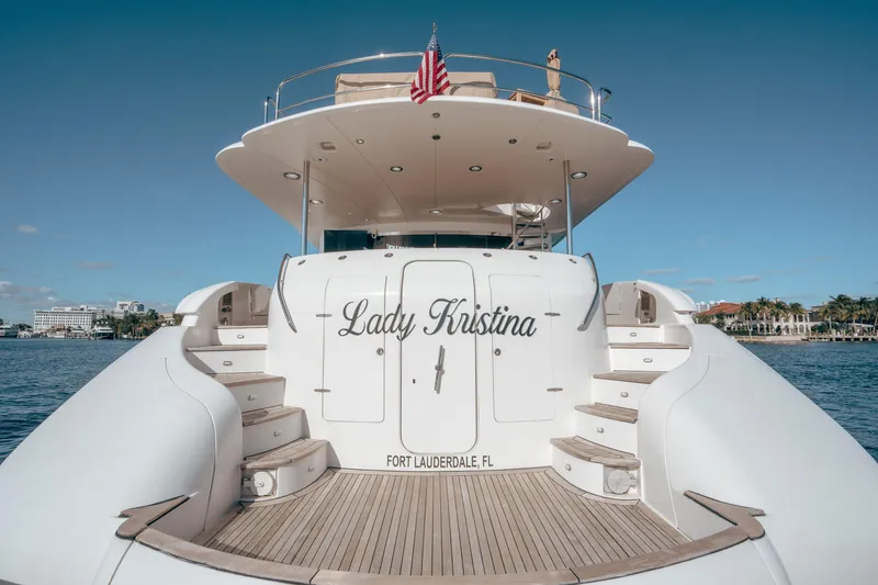 Slide: The Image of Luxury yacht "Lady Kristina" docked in Fort Lauderdale, Lazzara 106 model, 2004. - 30