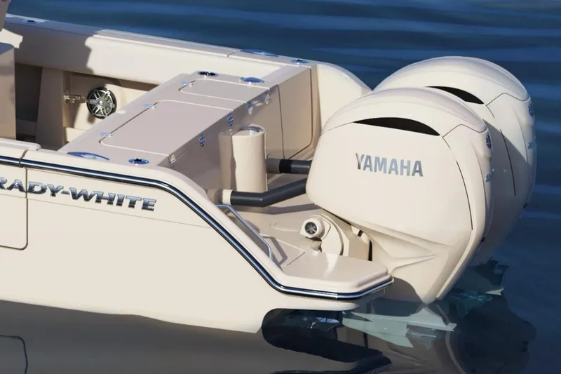 Slide: The Image of La imagen muestra la popa de un barco Grady-White Canyon 266 con dos motores fuera de borda Yamaha. - 6