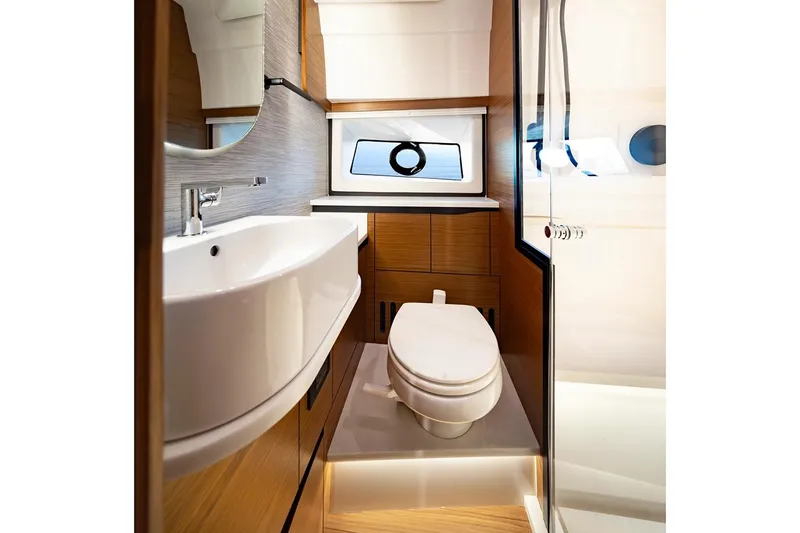 Slide: The Image of Manufacturer Provided Image: Luxurious bathroom interior of 2026 Tiara Yachts 39 LE, featuring modern fixtures and elegant design. - 18