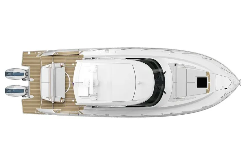 Slide: The Image of Manufacturer Provided Image: Top view of 2026 Tiara Yachts 39 LE, showcasing sleek design and dual engines. - 19