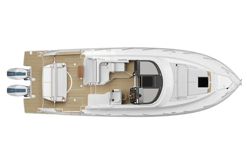 Slide: The Image of Manufacturer Provided Image: Top view of 2026 Tiara Yachts 39 LE luxury boat layout with twin engines. - 20