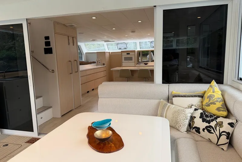 Slide: The Image of Luxurious interior of 2023 Longreach 58 Expedition yacht with modern furnishings and elegant decor. - 34
