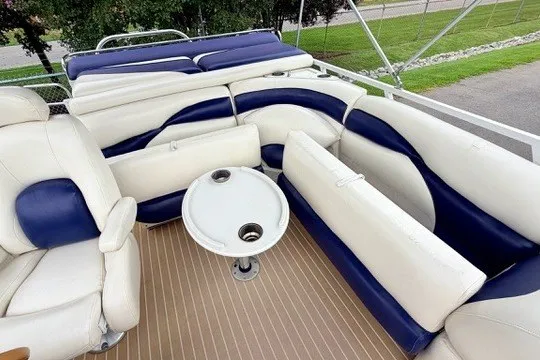 Slide: The Image of Luxurious seating area on a 2006 JC 23 Neptoon TT Triple Tube pontoon boat. - 15